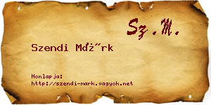 Szendi Márk névjegykártya