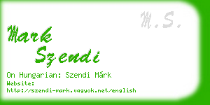 mark szendi business card